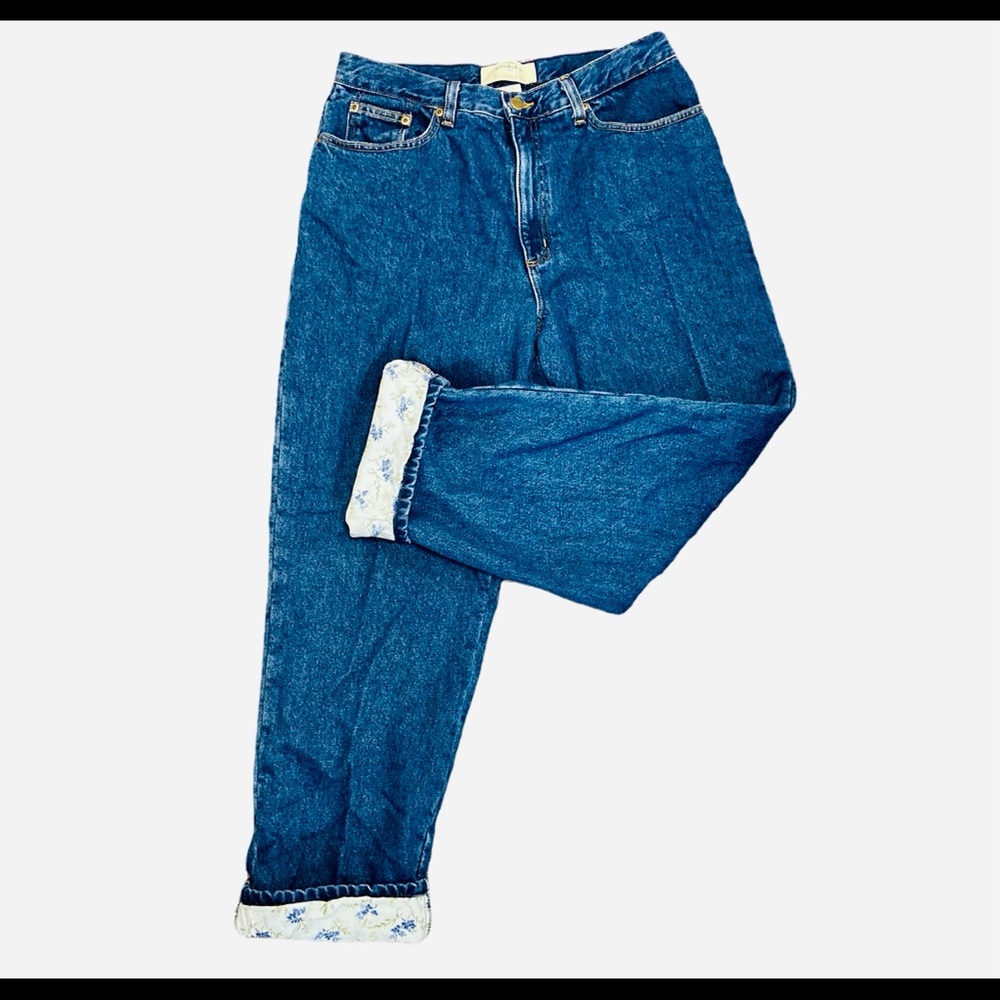 90s Vtg LL Bean Double L Floral Lined Relax Jeans